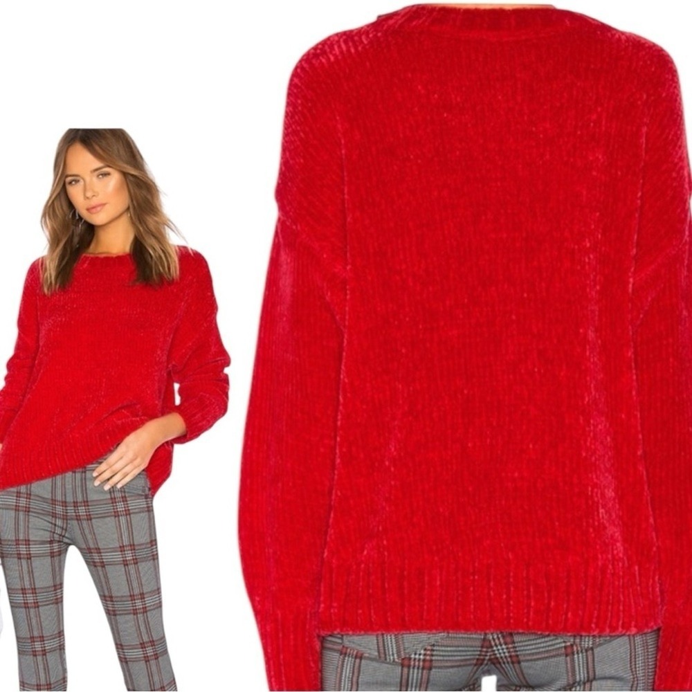SANCTUARY Women's Red Chenille Street Pullover Sweater Size S‎